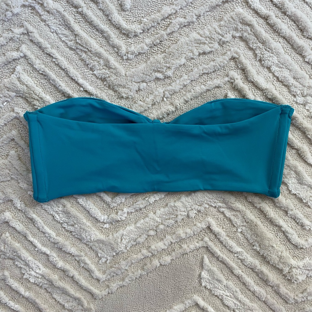 New Toast Signature Cinched Bandeau Bikini Top- Deep Lake - Picture 4 of 4